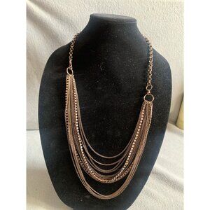 Multi-Layered Chain Necklace by Daisy Fuentes Jewelry 28" Antique Bronze